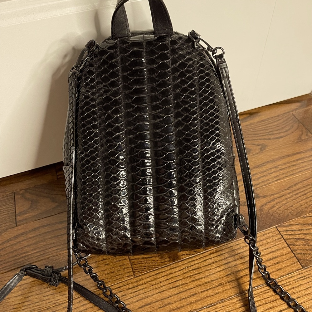 Victoria’s Secret black luxe python mini backpack - Picture 8 of 12